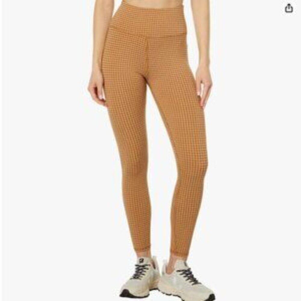 Madewell MWL Flex High-Rise 25" Leggings in Check Saddle Brown Athletic Size L